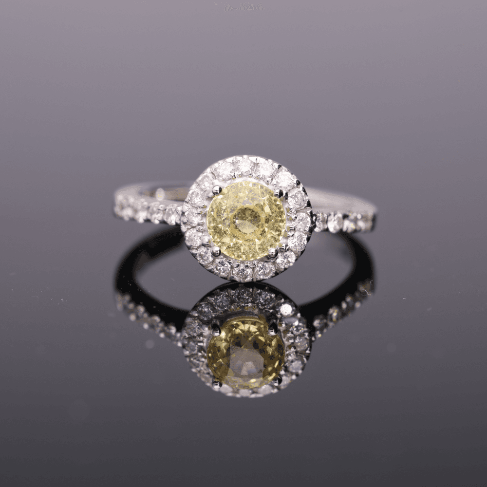 18k WG Yellow Sapphire Ring