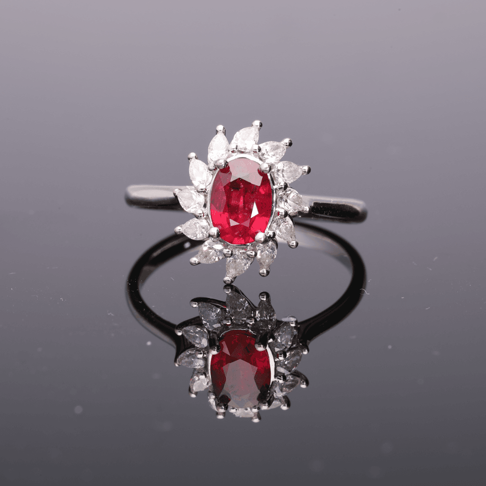 18k WG Hot Pink Ruby Ring