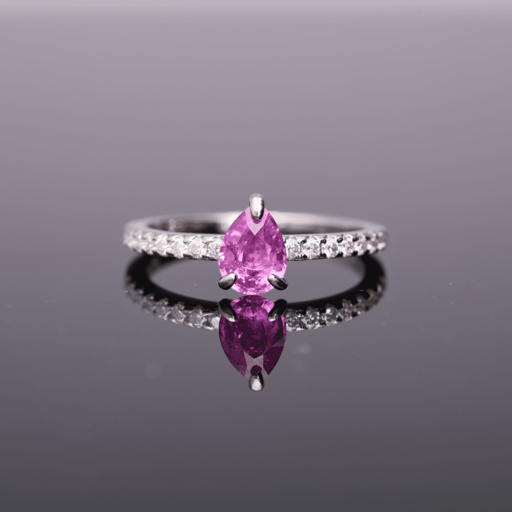 18k WG Pink Ruby Ring